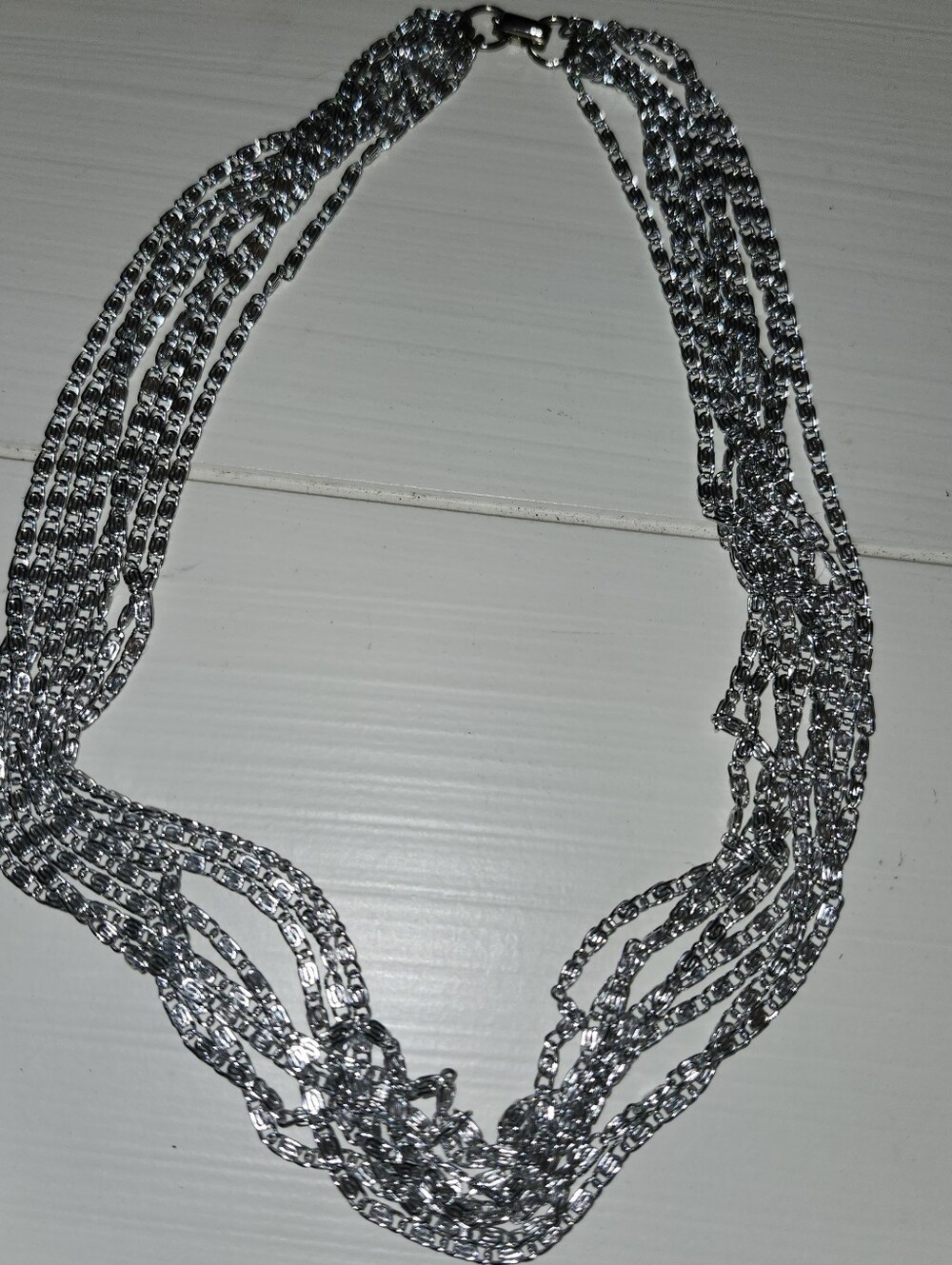Silver Multi-Strand Chain Necklace - Sarah Coventry